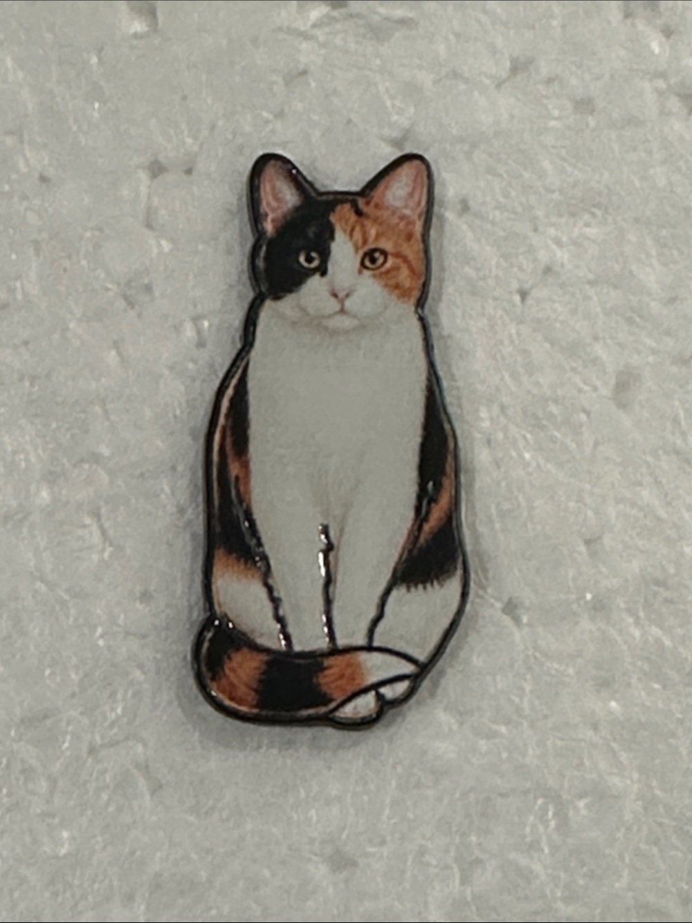 Calico Cat Enamel Pin - White, Black & Orange